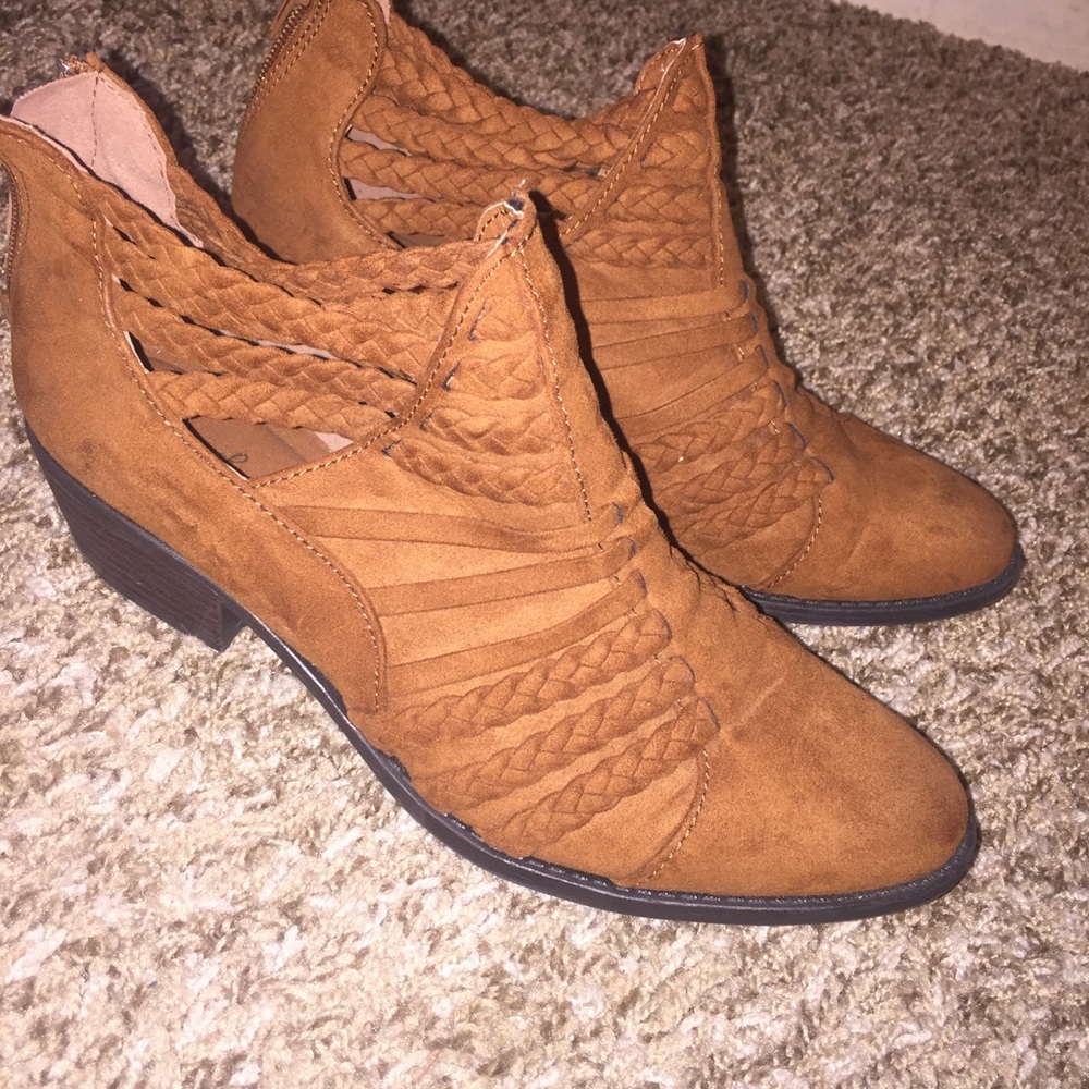 Brown ankle booties